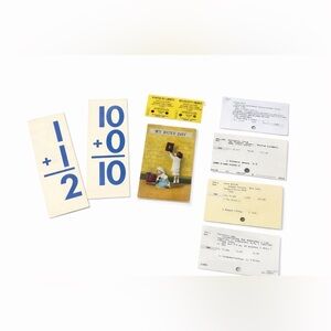 Vintage Paper Ephemera Lot Postcard Library Cards Tickets Flash Cards